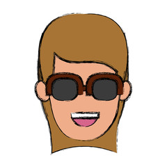 Woman with glasses icon vector illustration graphic design