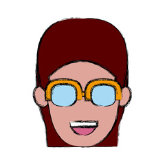 Woman with glasses icon vector illustration graphic design
