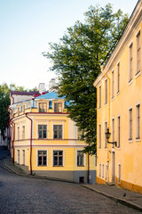 Fototapeta na wymiar street view of downtown in Tallinn city, Estonia