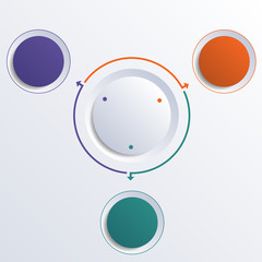 Template infographic color circles round circle 3 positions