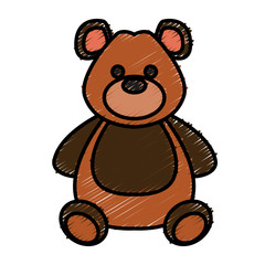 Cute teddy bear icon vector illustration graphic design