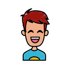 Man smiling with eyes closed icon vector illustration graphic design