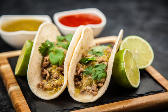 Mexican tacos with beef