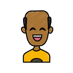 Man smiling with eyes closed icon vector illustration graphic design