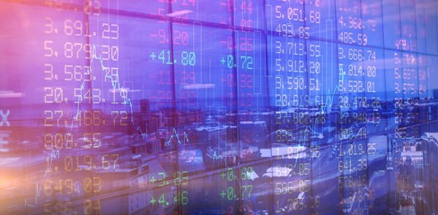 Obraz premium Composite image of stocks and shares