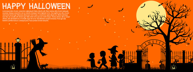 Fototapeta premium Halloween background, there are 4 unique layers .( orange,yellow, black ,dark orange) easy to manage color. 