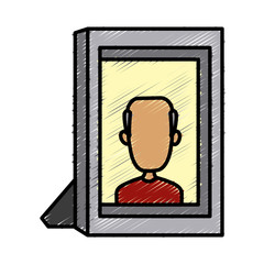 Old man picture frame icon vector illustration graphic design