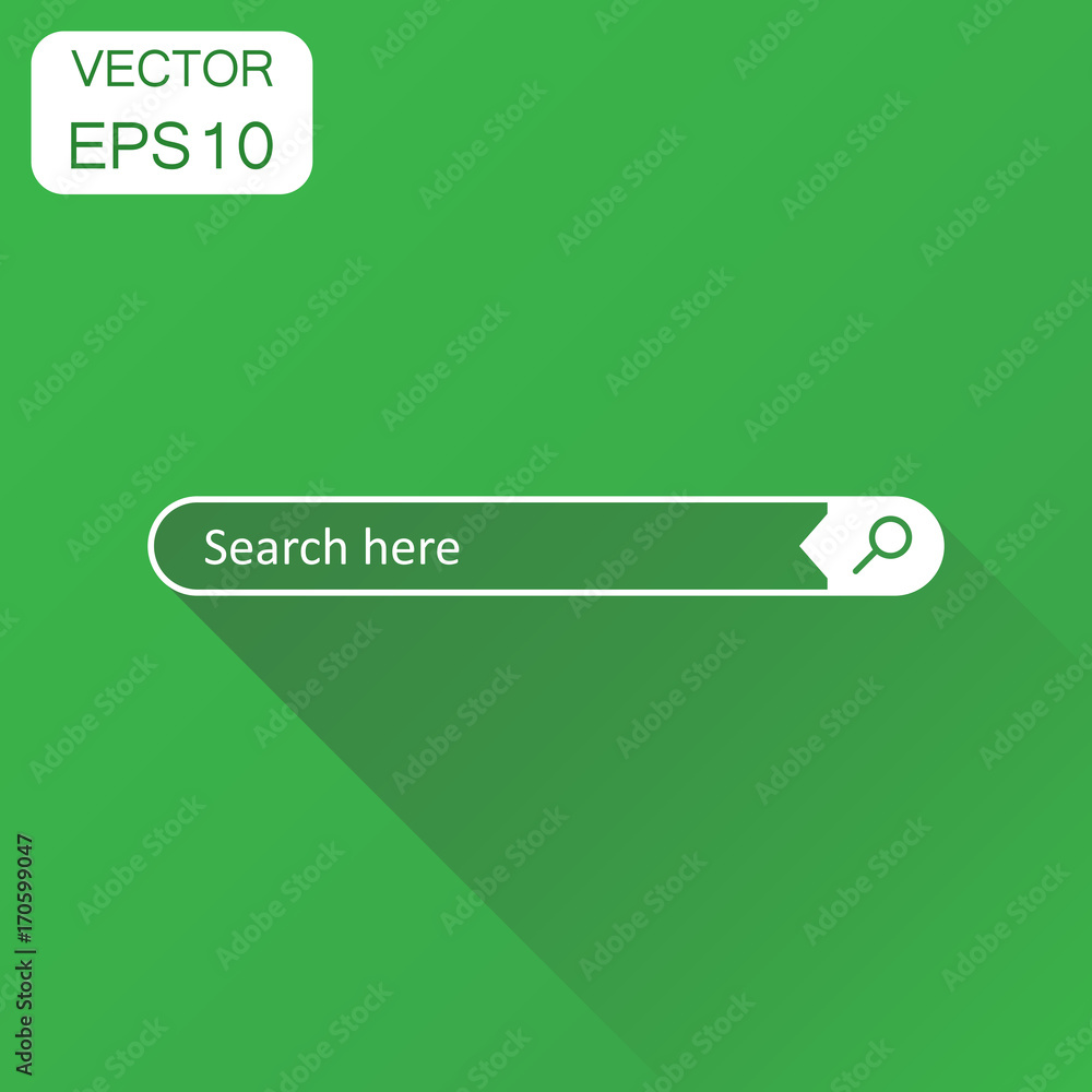 Poster search bar field icon. business concept interface element with search button pictogram. vector illus
