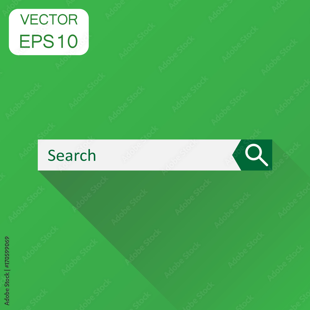 Poster search bar field icon. business concept interface element with search button pictogram. vector illus