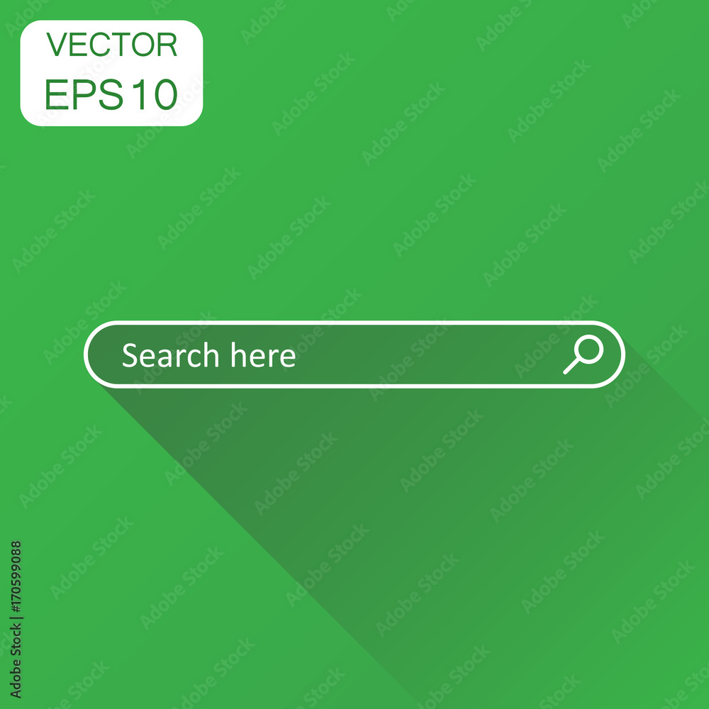 Poster search bar field icon. business concept interface element with search button pictogram. vector illus