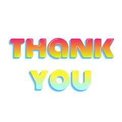 Inscription "Thank you" made in the style of bright colored bubbles. Vector illustration.