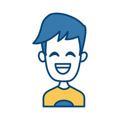 Man smiling with eyes closed icon vector illustration graphic design