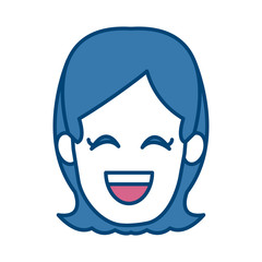 Woman smiling with eyes closed icon vector illustration graphic design