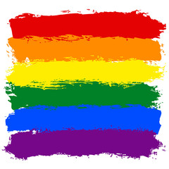 Brush Stroke Rainbow Flag LGBT Movement