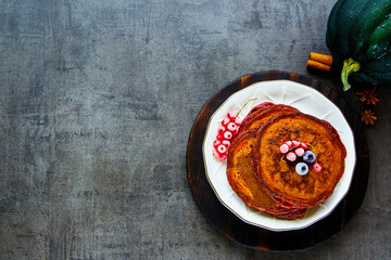 Spiced pumpkin pancake