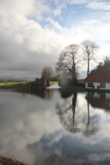 Fototapeta premium Old sluice monument awaiting on demolishing in Moordrecht