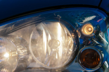 Car headlights.