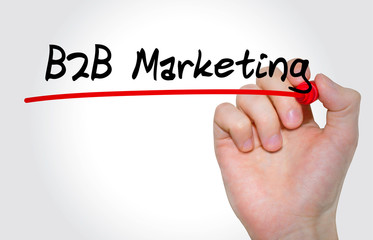 Hand writing inscription B2B Marketing with marker, concept