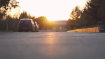 Female legs feet running in the park during beautiful sunset. Exercising Concept. 3840x2160, 4k