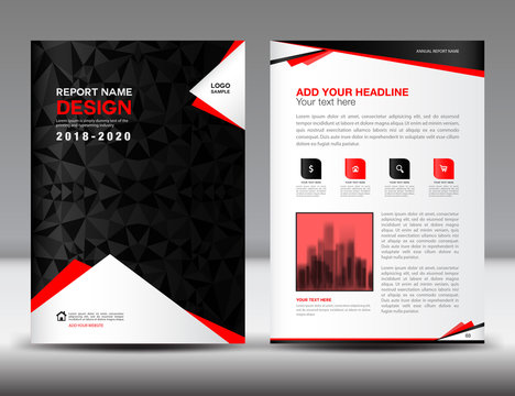 Annual report brochure flyer template, black cover design, business advertisement, magazine ads, catalog, book, infographics element vector layout in A4 size