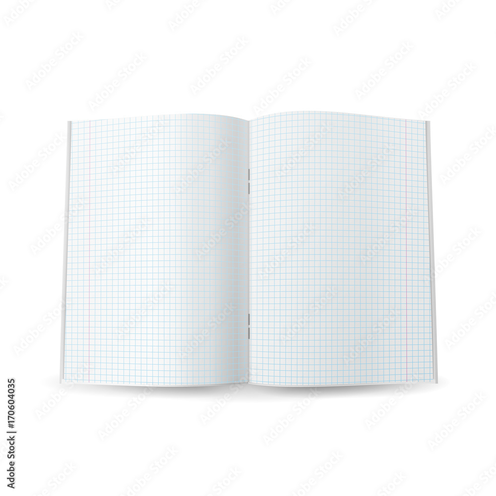 Poster squared notebook paper vector. realistic 3d mock up isolated illustration