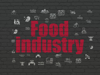 Manufacuring concept: Food Industry on wall background