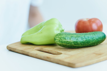 fresh vegetables on a cutting board