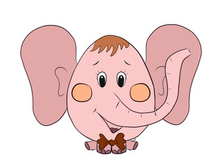 Funny elephant with bow tie