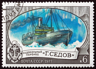 Postage stamp Russia 1977 Georgiy Sedov, Icebreaker