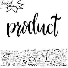 Lettering and symbols on Social media element. Modern calligraphy for blogs. Vector illustration