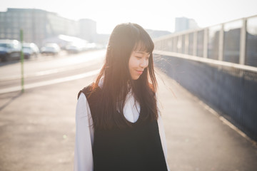 young beautiful asian hipster woman