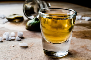 Tequila Shot with lime and salt.