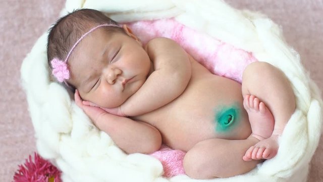 Little Newborn Baby Sleeping.