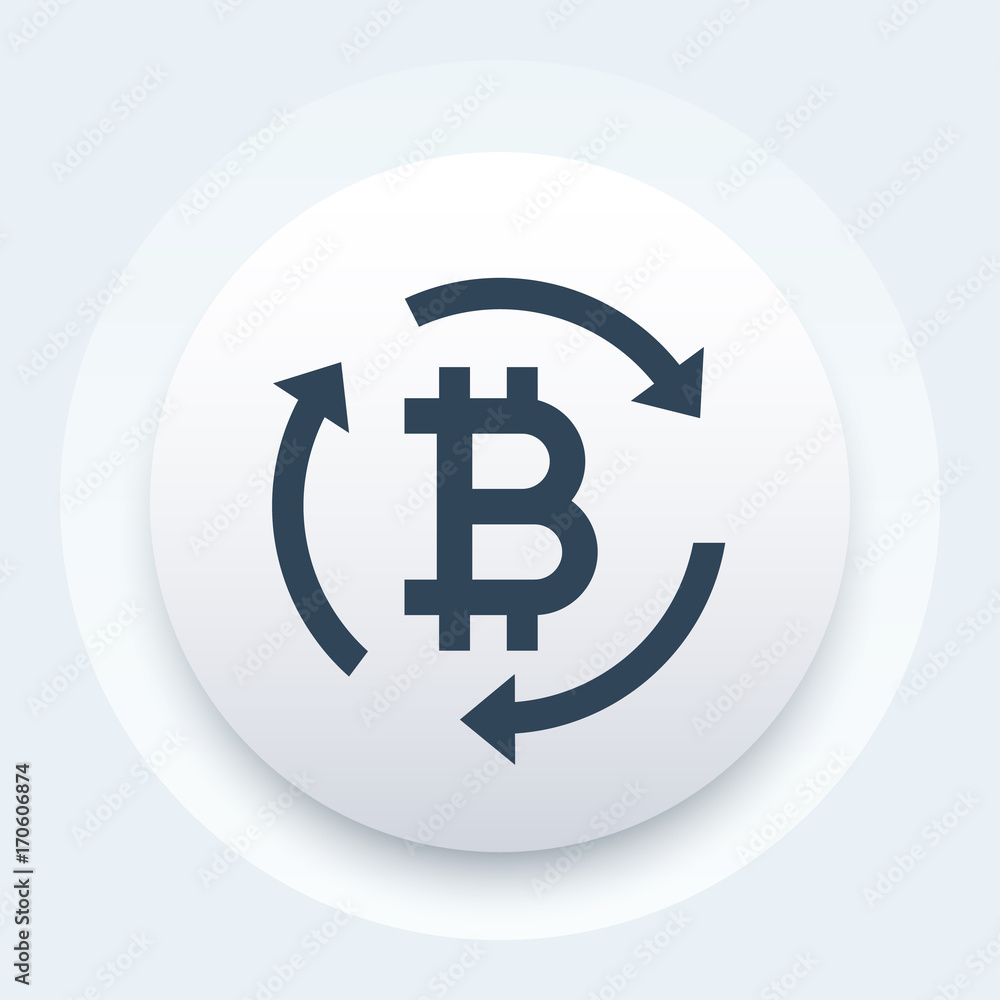 Poster bitcoin exchange vector button