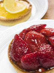 Mini Strawberry Tart on white plate