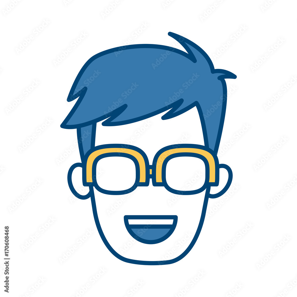 Poster man with glasses icon vector illustration graphic design