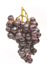 Black grapes isolated on white background