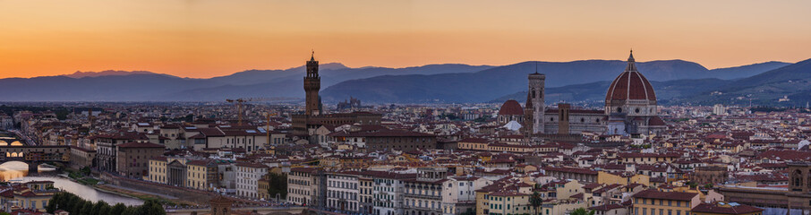 florence at night in sunset