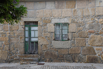 detail of a house of Fishing village of Cambados, Pontevedra province, Galicia, Spain,