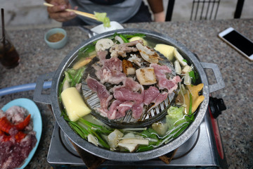 Bar-B-Q or grilled pork in korean style.