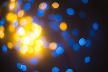 Blur Christmas lights Yellow and Blue Background