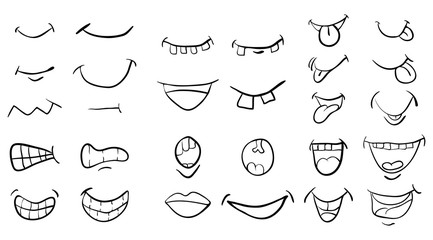 Obraz premium cartoon mouth set vector symbol icon design. Beautiful illustration isolated on white background