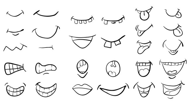 cartoon mouth set vector symbol icon design. Beautiful illustration isolated on white background