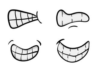 Fototapeta premium cartoon mouth with teeth set vector symbol icon design. Beautiful illustration isolated on white background