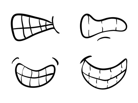 cartoon mouth with  teeth set vector symbol icon design. Beautiful illustration isolated on white background
