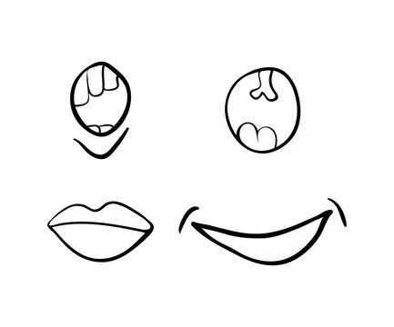 cartoon simple smile set vector symbol icon design. Beautiful illustration isolated on white background