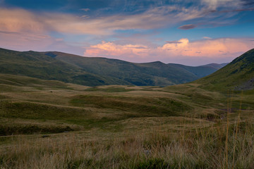 Fototapeta na wymiar Majestic sunset in the mountains landscape