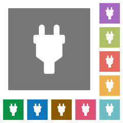 Power connector square flat icons