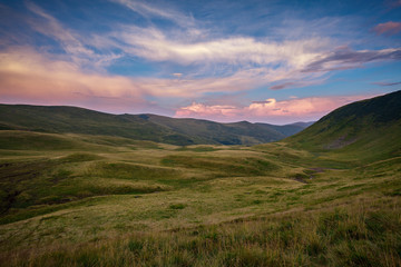 Mountains sunset Beautiful natural landscape