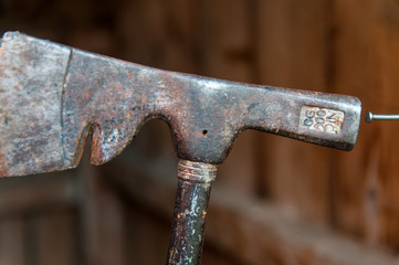 Working with the rusty hammer.